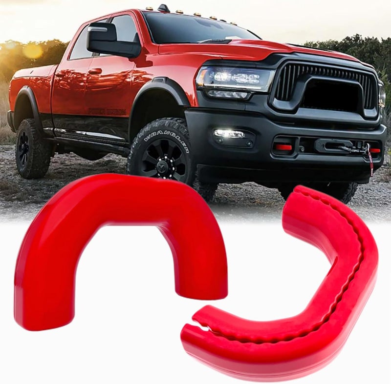 Yinnianets Custom Tow Hook Covers Fits for 2019-2025 RAM 2500/3500,Tow Hitch Cover Car Tow Hooks Compatible with Dodge RAM 2500 and RAM 3500 Accessories 2019-2025 (Red) - Image 1